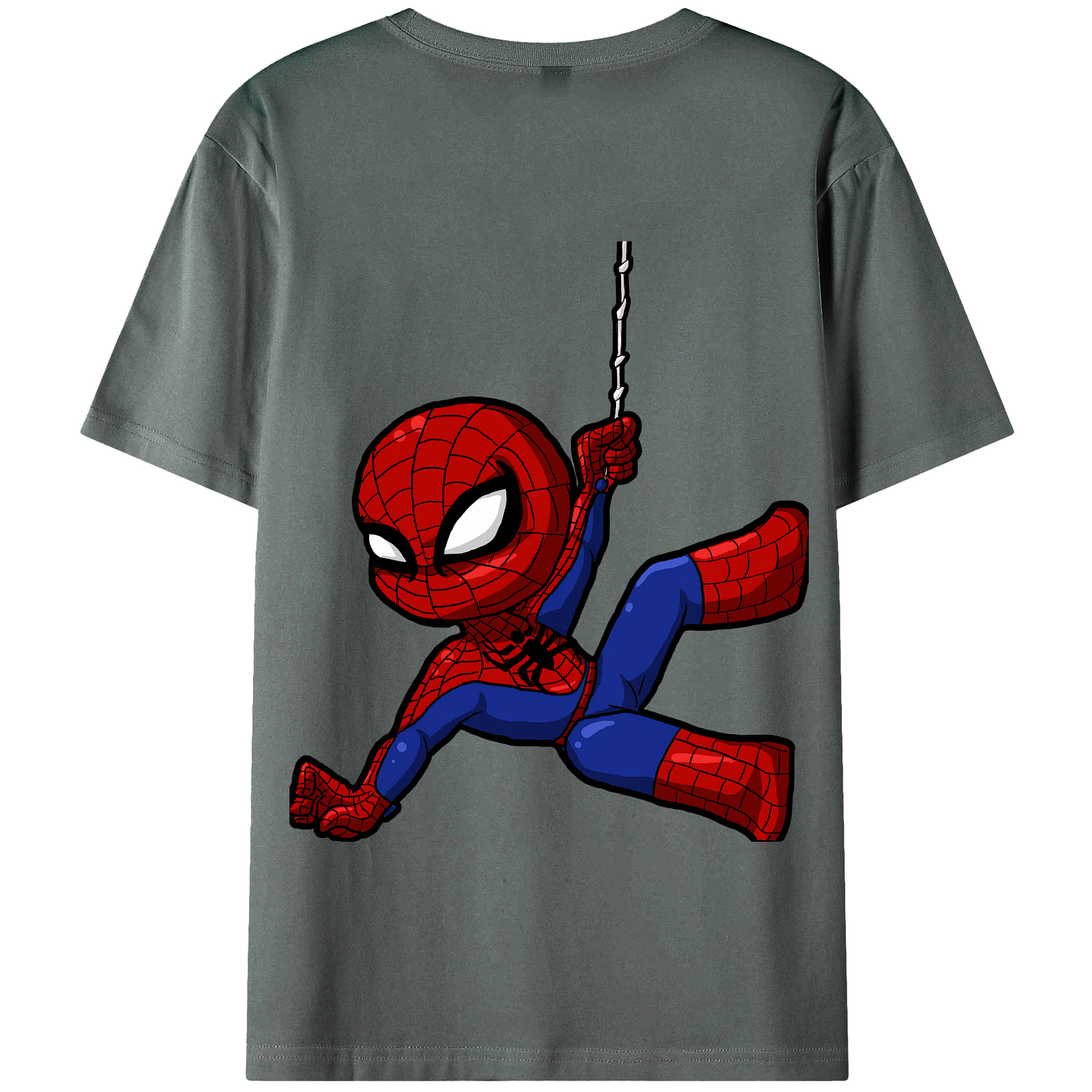 （画像用） Spider Man スパイダーマン 綿100％半袖Tシャツ（背面プリント）